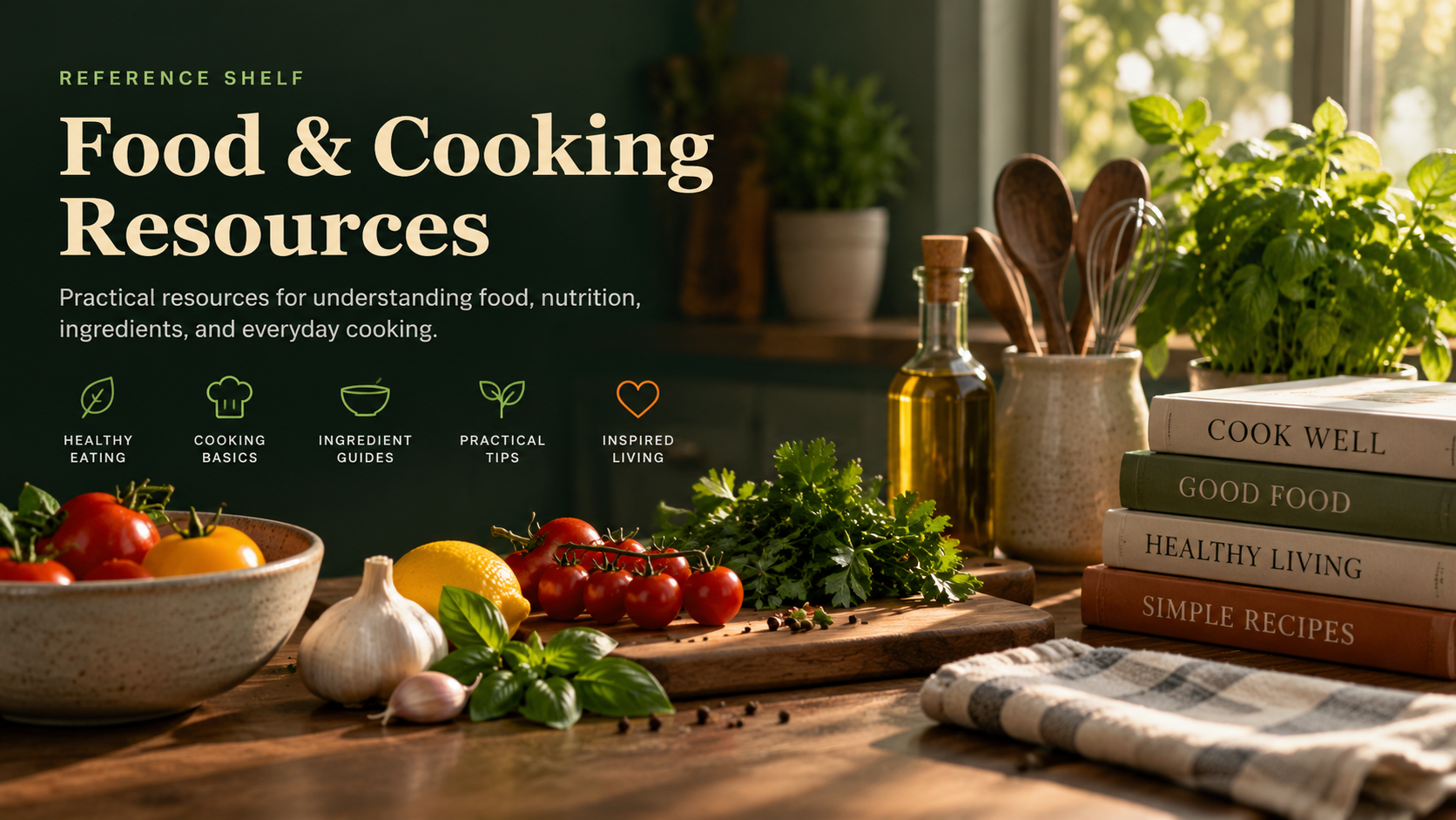 Food and Cooking Resources, practical resources for understanding food, nutrition, ingredients, and everyday cooking